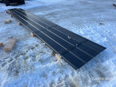 Quantity of (20) Grey Metal Roof Panels