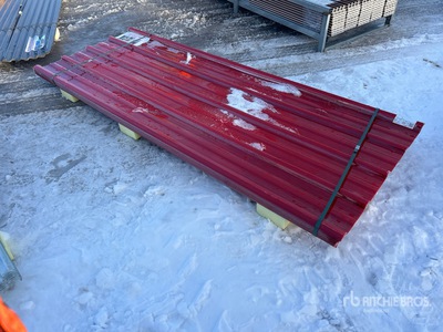 Quantity of (30) 94 in Red Polycarbonate Roof Panel (Unused)