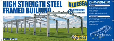 2025 BLUESEA 200 ft x 60 ft x 23 ft High Strength Steel Framed Building (Unused)