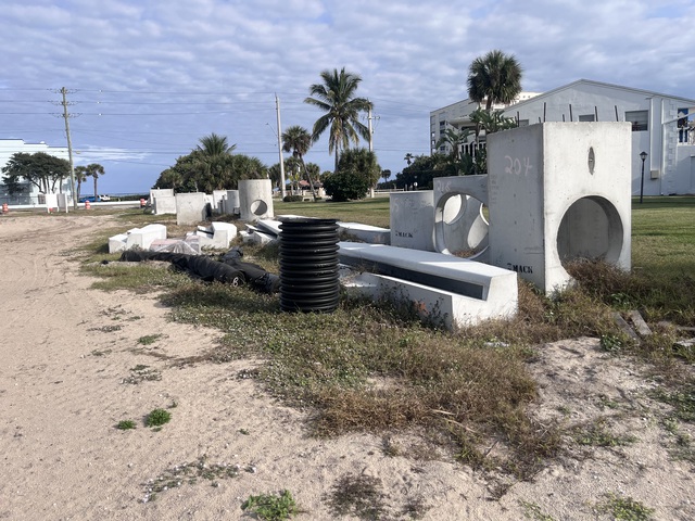 Quantity of (100) Corrugate Pipe, Prefab Concrete Drainage Pipe & Cat Bucket Quantity of (100) Corrugate Pipe, Prefab Concrete Drainage Pipe & Cat Bucket