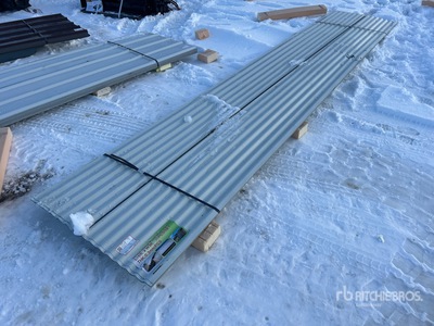 Quantity of (30) White Metal Roof Panels