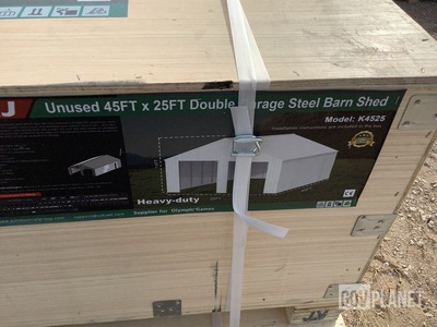 KJ K4525 Double Garage Steel Barn Shed - Unused