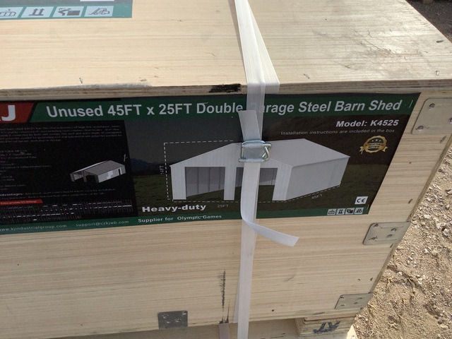 KJ K4525 Double Garage Steel Barn Shed - Unused