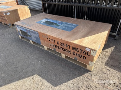 2025 Rhino AGR-LS1228 28 ft x 12 ft Metal Livestock Shelter (Unused)