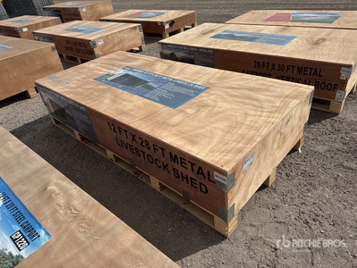 2025 Rhino AGR-LS1228 28 ft x 12 ft Metal Livestock Shelter (Unused)