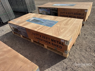 2025 Rhino AGR-LS1228 28 ft x 12 ft Metal Livestock Shelter (Unused)