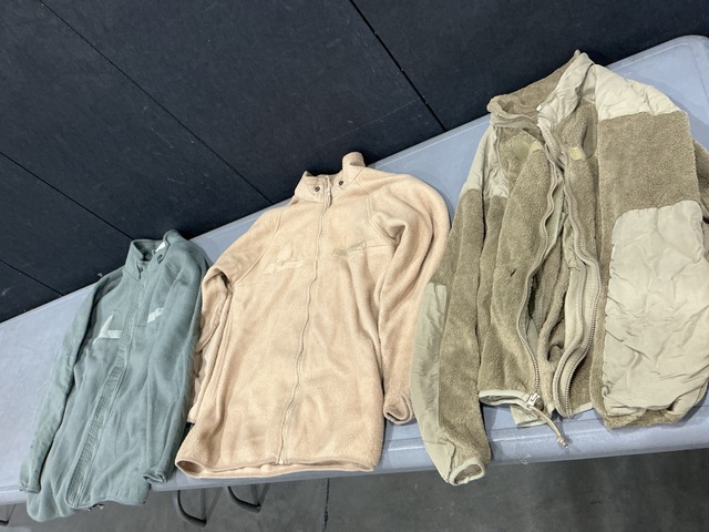 (17) Cold Weather Jackets, (4) Cold Weather Shirts & Assorted Items