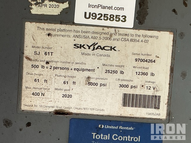 ELEVADOR TELESCóPICO 2020 SKYJACK 4WD SJ61T