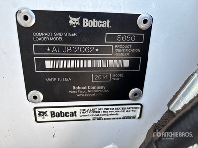 2014 Bobcat S650 Skid Steer Loader