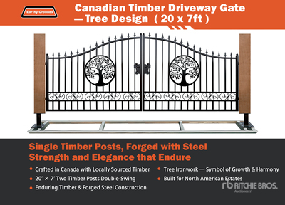 EG EarthyGrounds Gate-TS11 20 ft Timber Posts Einfahrtstor (Unused)