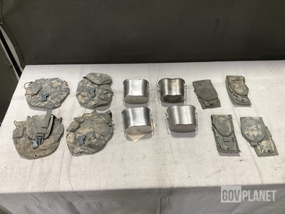 (140) Canteen Pouches, (96) Water Canteen Cups & Assorted Items