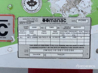 2006 Manac 53 ft x 102 in T/A Rimorchio furgonato