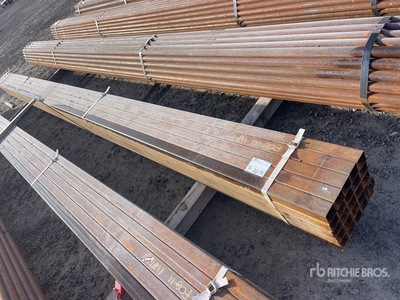 Quantity of (25) 2 1/4 in Square Blk Schedule 10 x 21 ft Steel Tubo