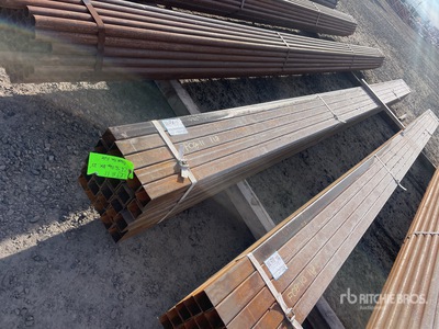 Quantity of (25) 2 1/4 in Square Blk Schedule 10 x 21 ft Steel Tubo