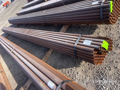 Quantity of (61) 1 5/8 in OD Blk Schedule 40 x 21 ft Steel Tubo (Unused)