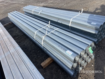 Quantity of (18) 5 in OD 14 Gauge Galvanized x 16 ft Tubing Varios. Industrial (Unused)
