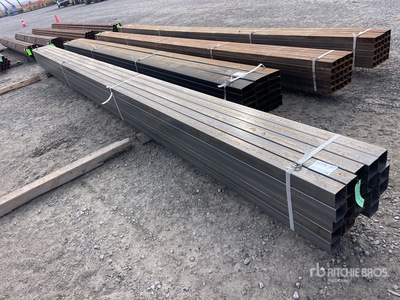 Quantity of (25) 3 in Square 14 Gauge Blk x 24 ft Steel Tubo (Unused)