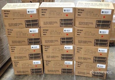 (12) Cases of Genuine U.S. G.I. Military MRE'S (Meals ready to Eat) 8/25