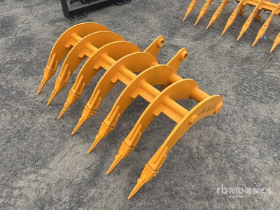 2026 GIYI 1140 mm Excavator Rake - Fits Cat 307 (Unused)