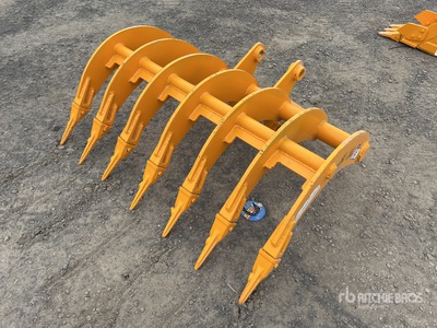 2026 GIYI 1140 mm Excavator Rake - Fits Cat 307 (Unused)