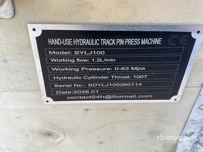 2026 SKLP SK-SYLJ100 HAND-USE HYDRAULIC TRACK PIN PRESS MACHINE Divers - Magasin, entrepôt, consommateur (Unused)