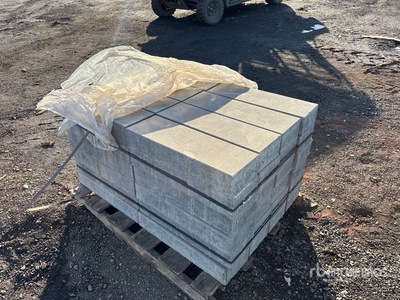 Quantity of (4) Pallets of 8 in x 24 in Gray Pavimentadora de hormigón