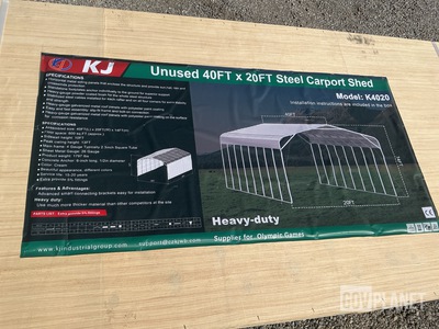 KJ K4020 Steel Carport Shed - Unused