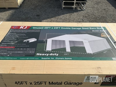 KJ K4525 Double Garage Steel Barn Shed - Unused
