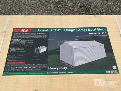 KJ K1220 Single Garage Metal Shed - Unused