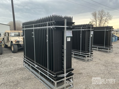 (24) Pieces of KJ Powder Coated Steel Fence w/(25) Post Connectors - Unused