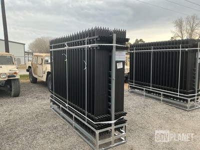 (24) Pieces of KJ Powder Coated Steel Fence w/(25) Post Connectors - Unused