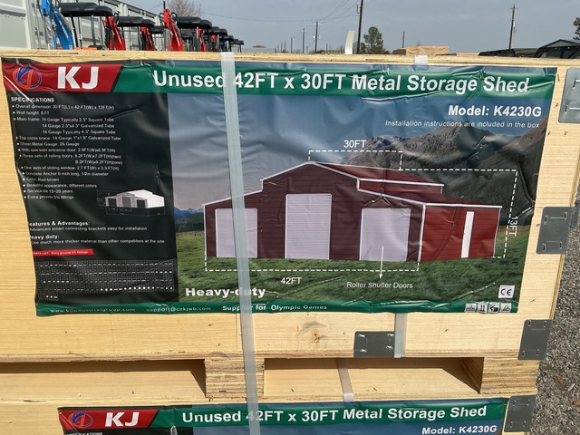 KJ K4230G Metal Storage Shed - Unused