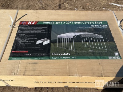 KJ K4020 Steel Carport Shed - Unused