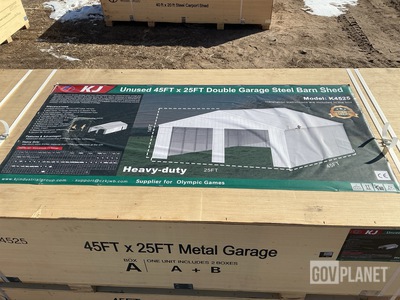 KJ K4525 Double Garage Steel Barn Shed - Unused