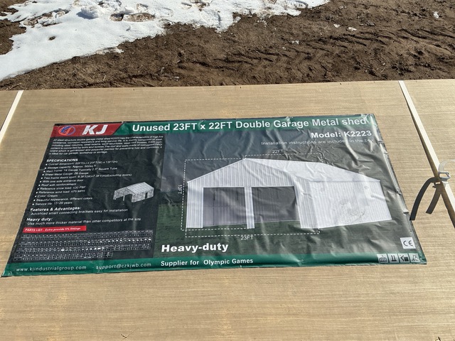 KJ K2223 Double Garage Metal Shed - Unused