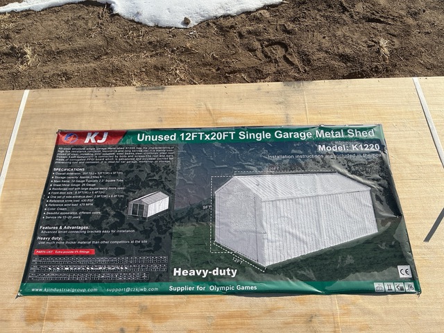 KJ K1220 Single Garage Metal Shed - Unused