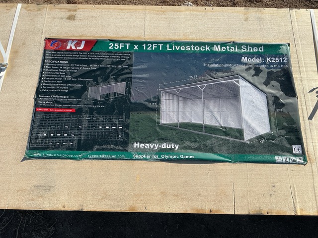 KJ K2512 Livestock Metal Shed - Unused