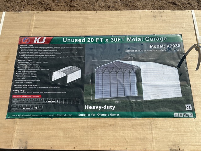 KJ K2030 Metal Garage - Unused