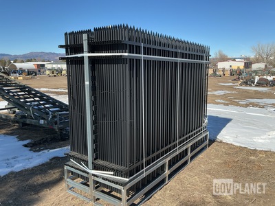 (30) Pieces of Galvanized Steel Garden/Public Space Fence w/(31) Post Connectors