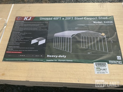 KJ K4020 Steel Carport Shed - Unused