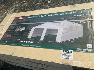 KJ K4525 Double Garage Steel Barn Shed - Unused
