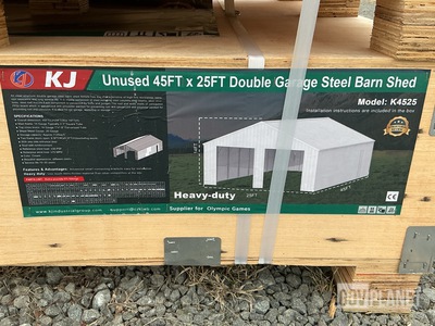 KJ K4525 Double Garage Steel Barn Shed - Unused