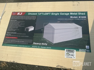 KJ K1220 Single Garage Metal Shed - Unused