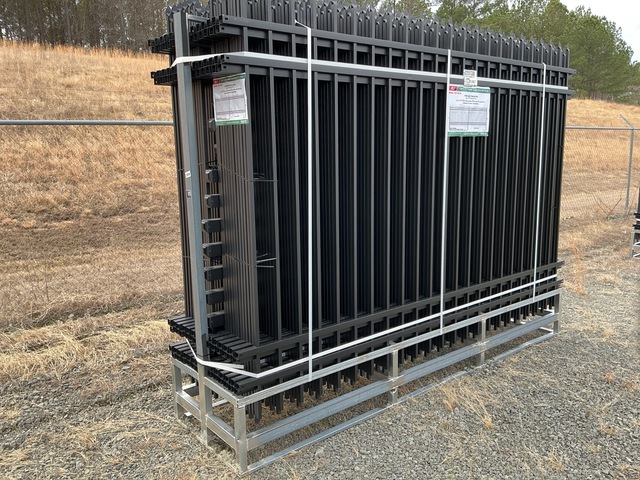 (24) Pieces of KJ Powder Coated Steel Fence w/(25) Post Connectors - Unused