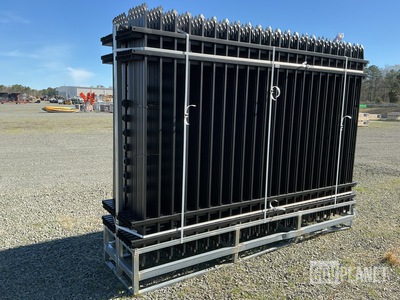 (24) Pieces of KJ Powder Coated Steel Fence w/(25) Post Connectors - Unused