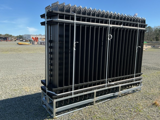 (24) Pieces of KJ Powder Coated Steel Fence w/(25) Post Connectors - Unused