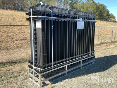 (24) Pieces of KJ Powder Coated Steel Fence w/(25) Post Connectors - Unused