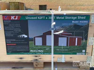 KJ K4230G Metal Storage Shed - Unused