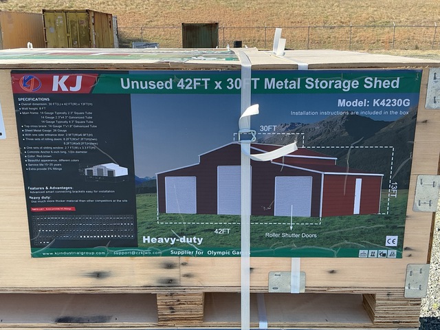 KJ K4230G Metal Storage Shed - Unused