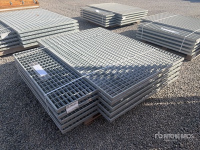 Quantity of (10) 1 ½ in x 42 in x 56 in Hot Dipped Galvanized Grate
